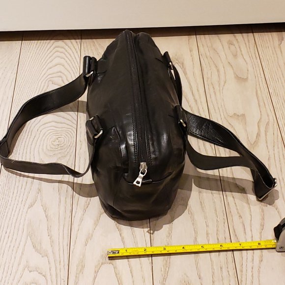 m0851 Black Leather Tennis Bag - Picture 6 of 6